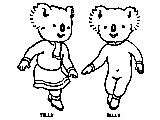 Publicity drawings of Tilly anf Billy